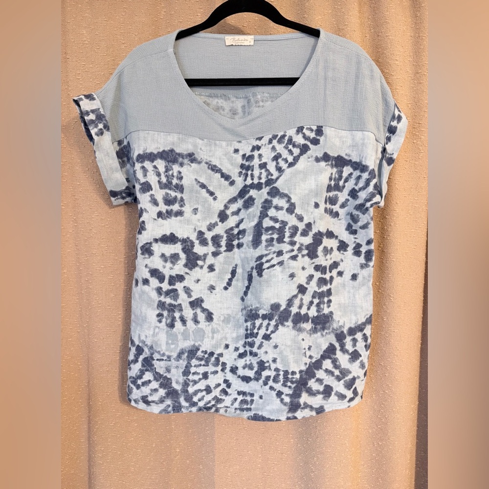 Bellambia Tie Dye Women’s Linen Blouse size Small Made in Italy